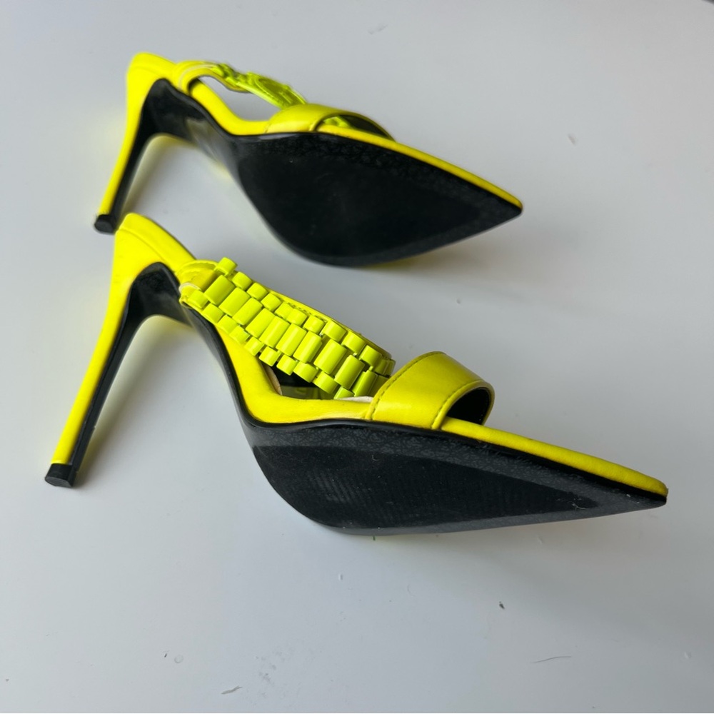 Cape Robbin Neon Yellow Watch-Strap Women's Sky High Heel Sandals Sz 7 - Picture 10 of 13